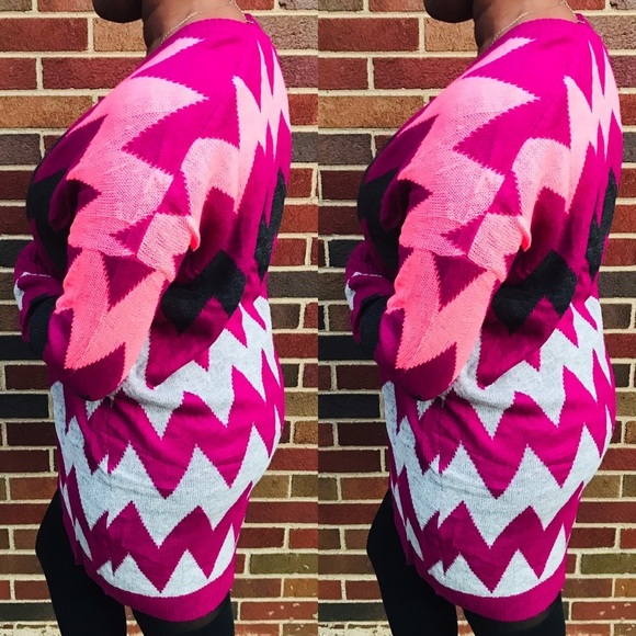 LOVE MAGENTA GREY LONG SLEEVE OPEN CARDIGAN - Picture 6 of 7